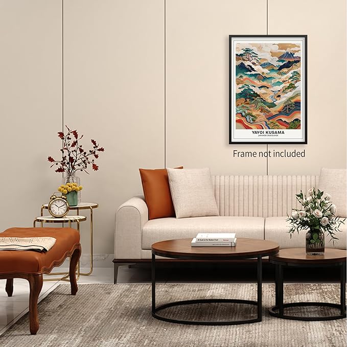Vintage Yayoi Kusama Grasslands Posters Japanese Wall Art Yayoi Kusama Abstract Landscape Canvas Print for Stylish Room Bedroom Living Room Gallery Decor 11x14in Unframed