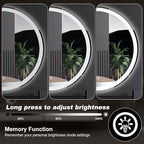 DUMOS 36 Inch Round LED Bathroom Mirror with Lights, Circle Vanity Mirror with Anti-Fog, Dimmable, 3-Color Light, Front Light and Backlit, Memory Function, Tempered Glass