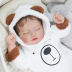 KSBD Realistic Reborn Baby Doll - 20 Inch Lifelike Reborn Baby Boy with Rooted Hair in Bear Onesie, Handmade Gift for Kids and Collectors