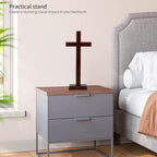 ARCHOBAN 12.8" Wooden Cross – Standing or Hanging Christian Cross, Solid Wood Wall Cross for Home or Prayer Room