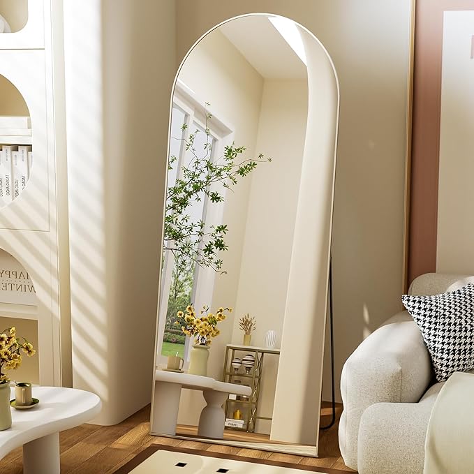 Full Length Mirror, 71"x25" Arch Mirror Floor Mirror with Stand Wall Mirror Silver Arched Full Body Mirror Standing Hanging or Leaning Against Wall Bedroom Mirrors for Entry, Living Room
