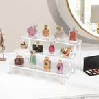 Aredpoook Acrylic Display Risers, 3 Tier Perfume Organizer Stand, Clear Cupcake Stand Holder, Large Shelf Risers for Figures, Dessert Shelves for Party, Display Shelf for Decoration and Organizer