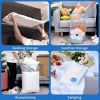 6Pack Thickened Space Saver Vacuum Storage Bags for Clothes with Hand Pump, (2 Jumbo+2 Large+2 Medium) Vacuum Sealed Bags for Clothing, Comforters and Blankets