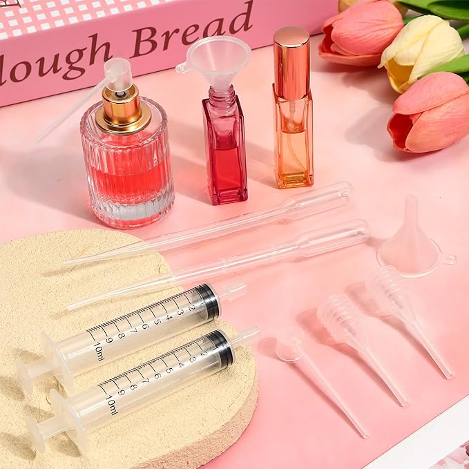 10pcs Perfume Refill Tool Kit,Plastic Perfume Dispenser Transfer Tools,Travel Refill Tool Set for Liquid Cologne Fragrance Sample Essential Oils (Clear, 10ml/10pcs)