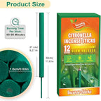 FIRIK Large Citronella Incense Sticks Outdoor, Thick Citronella Incense, Natural Lemongrass Incense Sticks for Home Pool Side Garden, Patio, Camping Trips, Porches, Courtyards, Farm, Backyard, 12 PCS