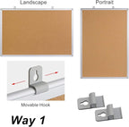 Cork Board Bulletin Board 20 x 30 Inches, Silver Aluminium Framed Corkboard, Office Board for Wall Cork, Large Wall Mounted Notice Pin Board