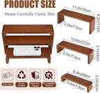 2 Sets, 6 PCS Total, Wood Risers Display Stand, Cupcake Dessert Cake Stand, Wooden Cologne Perfume Stands, Wood Riser for Kitchen Counter, Vendor Booth Display Items, Size: 9.4in, 10.6in, 11.8in (Natural Color)