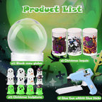 12 Sets Valentine Clear Plastic Snow Globes Kit with Heart Bear, Heart Sequins Flakes, Glue Guns for Wedding DIY Snow Globes Craft Gifts for Her Women (Halloween)