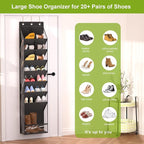 VERONLY Over the Door Shoe Organizer, Hanging Shoe Rack for Closet with 16-20 Pairs Capacity, Foldable Storage for Shoes, Boots, Sneakers, for Dorm Room, Apartment, Small Spaces（Black