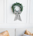 Birthday Wreath Sash for Front Door, Black Stripes Seersucker Ribbons Sash Accessories for Wreath Wedding Anniversary Christmas Decorations
