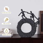 Abstract Sculptures - Living Room and Office Dynamic Climbing Wall Character Decoration, Black Statue 7x8x1.5 inches Elegant Black Home Decoration Gift Creativity