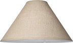 Empire Lamp Shade Fine Burlap Beige Large 6" Top x 21" Bottom x 13.5" High Spider Fitting with Replacement Harp and Finial