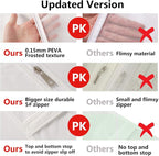 Hanging Garment Bags 12 Piece Set - 60 Inch Translucent Dust Proof Clothes Bag White Breathable Full Zipper Dust Cover for Suit Dance Costumes Gown Dress.