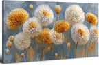 Abstract White Flower Wall Art Golden Floral Pictures Wall Decor Neutral Flowers Canvas Painting Boho Blossom Posters Print Nature Botanical Artwork Bedroom Living Room Home Decoration 29.53x57.87