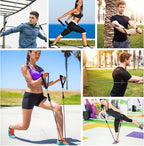 Exercise Resistance Bands with Handles for Working Out, 150/200/250/300 Lbs Workout Bands Set with Door Anchor for Physical Therapy, Yoga, Pilates