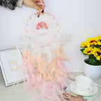 Dream Catchers, Handmade Dreamcatcher Aesthetic Room Decor, Sweet Dream Catcher Wall Decor for Bedroom, Living Room, Office (Pink)