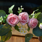 Artificial Peony Swag, 15.7inch Pink Flowers Swag Floral Swag Arrangements Decorative Wedding Arch Flowers for Wedding Arch Front Door Wall Decor