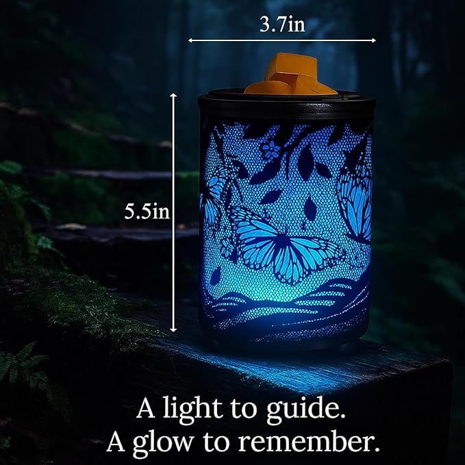Leyoue Electric Wax Melt Warmer PTC Heating Plate with 7 Colors LED Changing Light Wax Warmer Fragrance Warmer for Home Office Gifts & Decor(Butterfly)