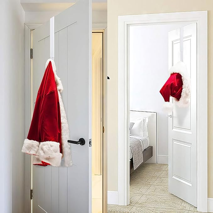 HEYHOUSE Wreath Hanger,Adjustable Length 14.9-25 Inch Metal Door Hanger,Wreath Hanger for Front Door 20 lbs Larger Christmas Wreaths Decorations HookWhite