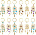 PH PandaHall 12pcs Dream Catcher Keychain Stone Key Chains Crystal Quartz Gemstone key Rings Feather Key Chain Dream Catcher Keyring Lucky Decor for Bag Home Hanging Ring Ornaments Car Pendant