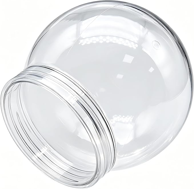 1 PCS Snow Globe Jar Empty Clear Plastic Water Globes with Screw Off Bottom Cap for DIY Crafts and Home Decoration (10 CM / 3.94 Inch)
