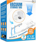 9 Pack XXL Jumbo Vacuum Storage Bags, Double-layer Design Leak-proof and Puncture-resistant, Extra Large Space Saver Vacuum Seal Bags for Comforters, Bedding, Blankets, Huge Stuffed Toy (47.2x39.4 in)