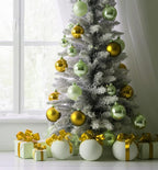 Emopeak 12Pcs Christmas Balls Ornaments for Xmas Christmas Tree - 4 Style Shatterproof Christmas Tree Decorations Hanging Ball for Holiday Wedding Party Decoration (Gold, 3.2"/8CM)