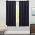 Sweet Home Collection Window Curtains Treatment Panel 63" or 84" Long in Stylish and Unique Patterns and Designs for All Home Décor Ribcord Navy