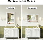 Bathroom Mirror for Over Sink,22x30Inch White Thick Anti-Rust Metal Frame, Rectangle Decorative Wall Mirror with HD Tempered Glass, Horizontal or Vertical Mount for Vanity, Bathroom,Living Room