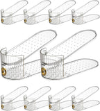 Clear 10 Pack Shoe Slot Organizer, Shoe Stacker Organizer Holders for A Pair of Shoes, Adjustable Thickening Double Layer 50% Shoe Space Saver Rack Storage for Closet (clear, 10 Pack)