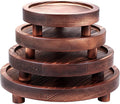 HOMIEE 4PCS Wooden Risers for Display 8/7/6/5 Inch Wood Pedestal Stand Mini Tray Stand Rustic Riser for Decor Home Kitchen Tiered Tray (Brown)