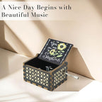 You are My Sunshine Music Box Hand Crank Vintage Wood Engraved Music Boxes, Musical Gifts for Wife Mother Boyfriend Girlfriend Friend Birthday Christmas Anniversary Valentine's Day Mothers Day