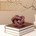 Yalikop 3 Link Wood Knot Decor Rustic Home Décor Accents Hand Carved Coffee Table Decoration, Boho Chain Link Decoration, Modern Shelf, Rustic Objects for Home Living Room Bedroom(Reddish-Brown)