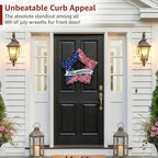 4th of July Wreath Patriotic Decorations for Front Door - 19 inch Memorial Day 250th Anniversary USA Fourth of July Burlap Star Wreath, Red White and Blue Hanging for Independence Day 2026 Decor