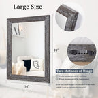 AAZZKANG Wall Mirror with Rectangle Wood Frame Large 20"x16" Rustic Decorative Hanging Mirrors for Bedroom Bathroom Living Room Home Office