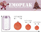Emopeak 24Pcs Christmas Balls Ornaments for Xmas Christmas Tree - 4 Style Shatterproof Christmas Tree Decorations Hanging Ball for Holiday Wedding Party Decoration (Orange, 1.6"/4.2CM)
