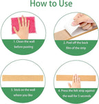 Cork Board for Walls - 8 Pack Felt Pin Board Bar Strips - Self-Adhesive Lightweight Bulletin Board - Cork Board for Office with 40 Push Pins No Damage for Wall (Rose)