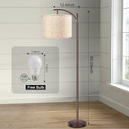 Floor Lamp for Living Room, 4 Color Temperature LED Floor Lamp with Remote Control & Foot Switch, LED Bulb Included, Modern Standing Lamp for Bedroom, Study Room, Office - Oil Rubbed Bronze