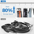 Belt Rack Hanger, Belt Hanger Organizer for Closet 360° Rotatable Max 24 Ties/24 Belts Storage Space Saving Closet Organizers and Storage for Belt, Bra, Tank Top, Tie, Scarf, Purse 2Pcs White