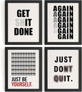 DSHFG Motivational Office Wall Art Prints Set of 4, Office Artwork Wall Decor, Just Be Yourself Motivational Quotes, 8x10 Unframed