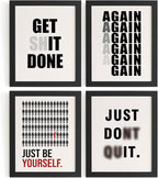 DSHFG Motivational Office Wall Art Prints Set of 4, Office Artwork Wall Decor, Just Be Yourself Motivational Quotes, 8x10 Unframed