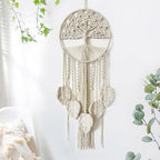 Large Tree of Life Dream Catchers, Macrame Wall Hanging Boho Handmade Woven Dream Catcher Macrame Wall Decor Art for Adults Boys Girls Bedroom Wedding Party Decor, Festival Blessing Gift（Light Beige）