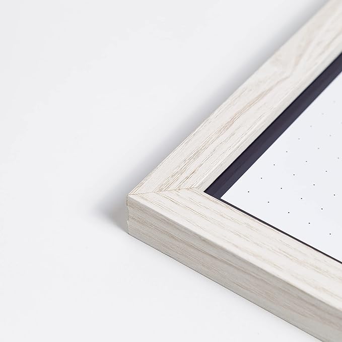 U Brands Rustic Weekly Dry Erase Board with White Wooden Frame, Office Supplies, 14” x 14”