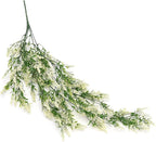 2 Pcs Artificial Lavender Teardrop Rattan, Spring Summer Front Door Hanging Floral Swags for Wall Basket Filler, Garden Home Easter Decoration-28.7in(White)