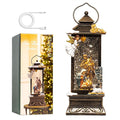 12" Christmas Snow Globe Lantern with Nativity and Angel - Water Glitter LED Light Musical Lantern with Exterior Decor - Vintage Xmas Gifts - USB Plug or Battery Operated Home Decor(Angel & Nativity)