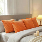 Fancy Homi 4 Packs Decorative Throw Pillow Covers for Living Room Couch Bed, Modern Farmhouse Boho Home Décor Accent Cushion Case, 14" x 14", Orange