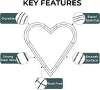 2-Pack 12 Inch Heart Shaped Wire Wreath Frame – Heart Metal Wreath Form with Ring Design, DIY Crafts, and Home Decor – Dark Green Wire Frame for Christmas Holiday & Weddings