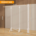 Clothing Garment Rack,Foldable Portable Clothes Rack,Stainless Steel Adjustable clothing racks for hanging clothes,Heavy Duty Clothes Rack Load 450 LBS, Read to Use,White