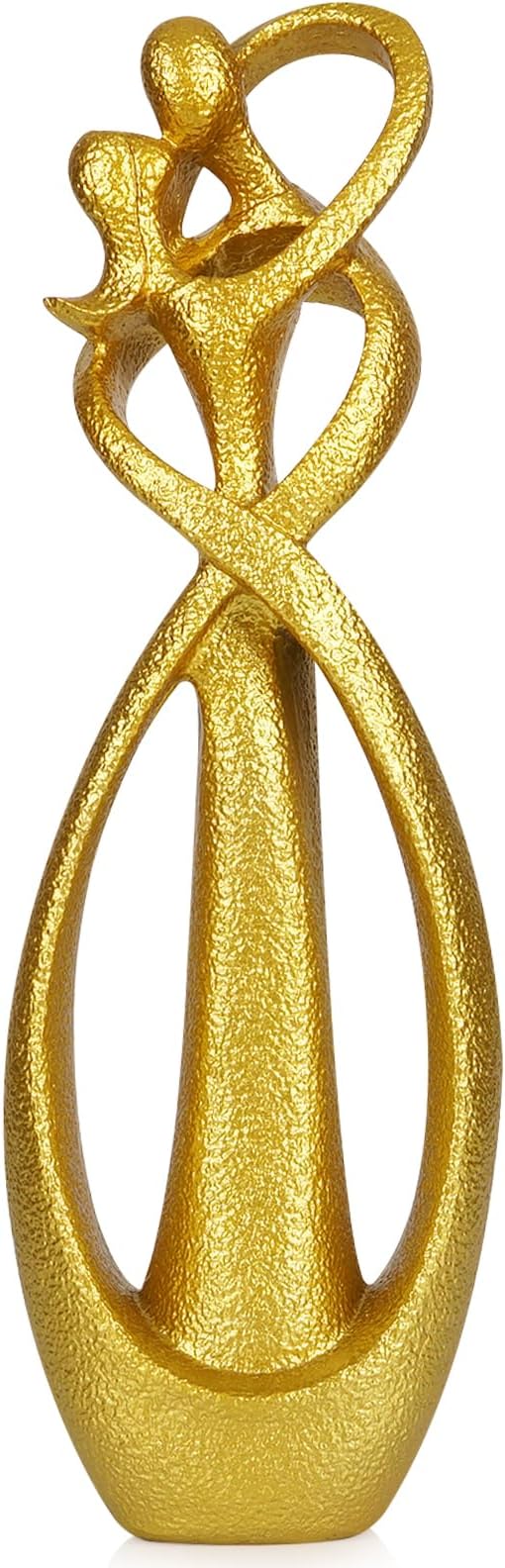 Trycooling Kissing Lovers Statue Abstract Sculpture Resin Statues for Home Decor Modern Home Office Desktop Shelf Bookshelf Decor (Gold, Large)