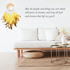 Fairy Gold Citrine Tree of Life Dream Catcher Wall Decor with Healing Crystal Stone Handmade Feather Dream Catchers Decoration Wall Hanging Ornaments for Bedroom Wedding Party Home Decor-25.6"